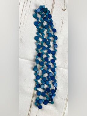 Vintage. Blue Multi-Strand Disc Bead Necklace